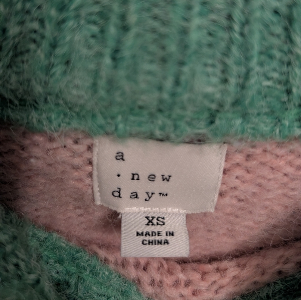 A New Day Crewneck Striped Brushed Pullover Oversized Size XS - Picture 6 of 6
